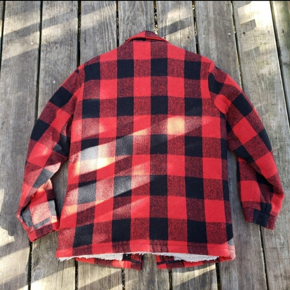 Vintage Buffalo plaid faux sherpa jacket - Picture 2 of 15